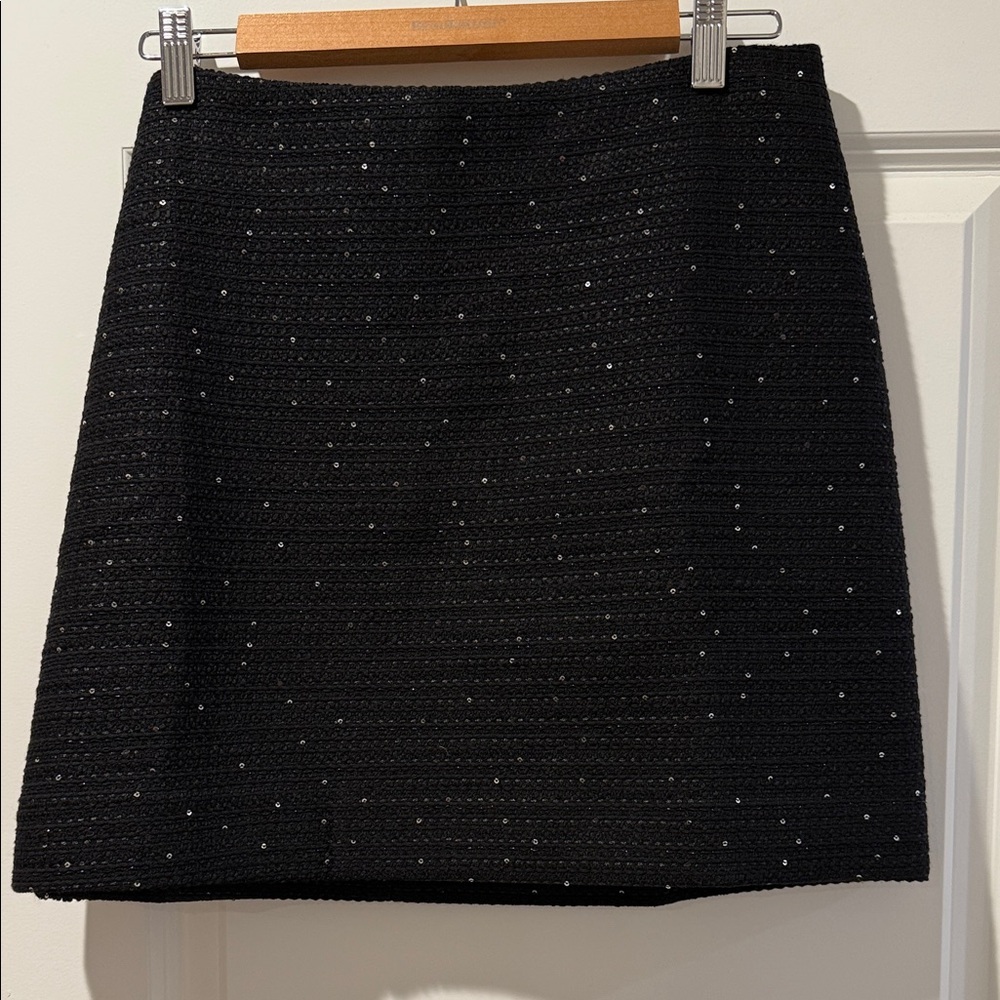 J. Crew Black Mini Skirt with Sparkle